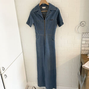 Vintage Wide Leg Denim Jumpsuit